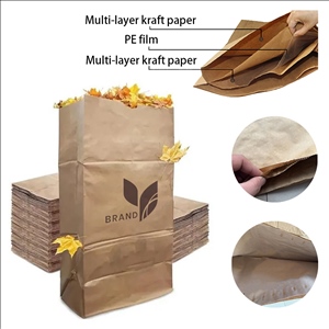 Environmentally Friendly Fallen Leaves Kraft Paper Bag